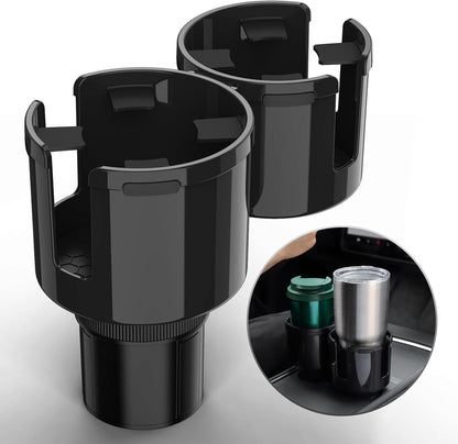 TYKOR Car Cup Holder Expander, 2 in 1 Cup Holder Extender Adapter with Expandable Base, Fits Yeti, Hydroflask, Large Water Bottles 10-46 OZ
