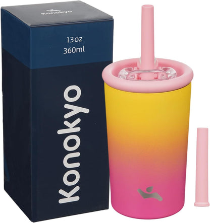 Konokyo 25oz Insulated Tumbler with Lid and Straw, Reusable Iced Coffee Cup with Lid, Travel Coffee Mug, BPA-Free, Leak-Proof and Durable, Oasis