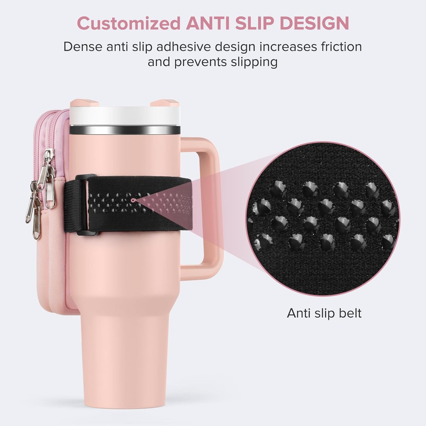 Water Bottle Pouch For Stanley Cup 40oz 30oz, Running Water Bottle Bag for Cards, Keys, Phone, Gym Accessories For Men Women, Travel Tumbler Mug Pouch Compatible With Stanley, Simple Modern