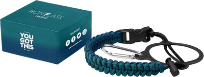 IRON °FLASK Paracord Handle - Fits Wide Mouth Water Bottles - Durable Carrier, Secure Accessories, Survival Strap Cord, Safety Ring, and Carabiner - Seven Core Paracord Bracelet