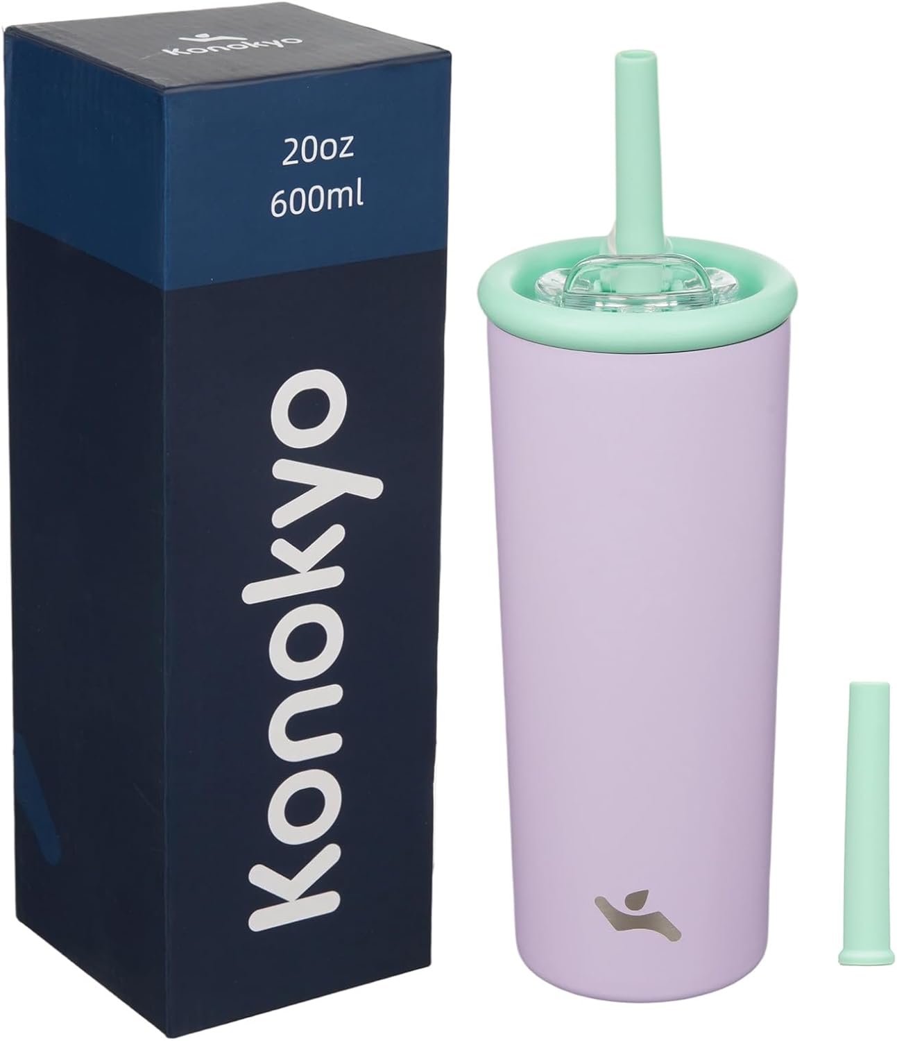 Konokyo 25oz Insulated Tumbler with Lid and Straw, Reusable Iced Coffee Cup with Lid, Travel Coffee Mug, BPA-Free, Leak-Proof and Durable, Oasis