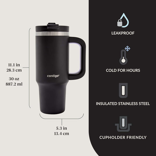 Contigo Streeterville 40oz Tumbler, Stainless Steel Vacuum Insulated, Leak-Proof, Cold for 29 Hours, Reef