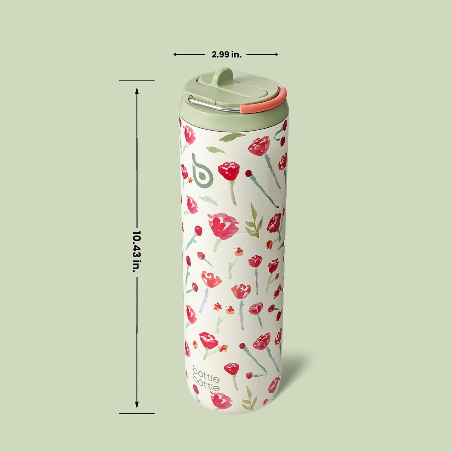 BOTTLE BOTTLE Insulated Water Bottle 24oz with Straw Lid and Handle for Sports Travel Gym Stainless Steel Water Bottles Double-Wall Vacuum Metal Leak Proof BPA-Free