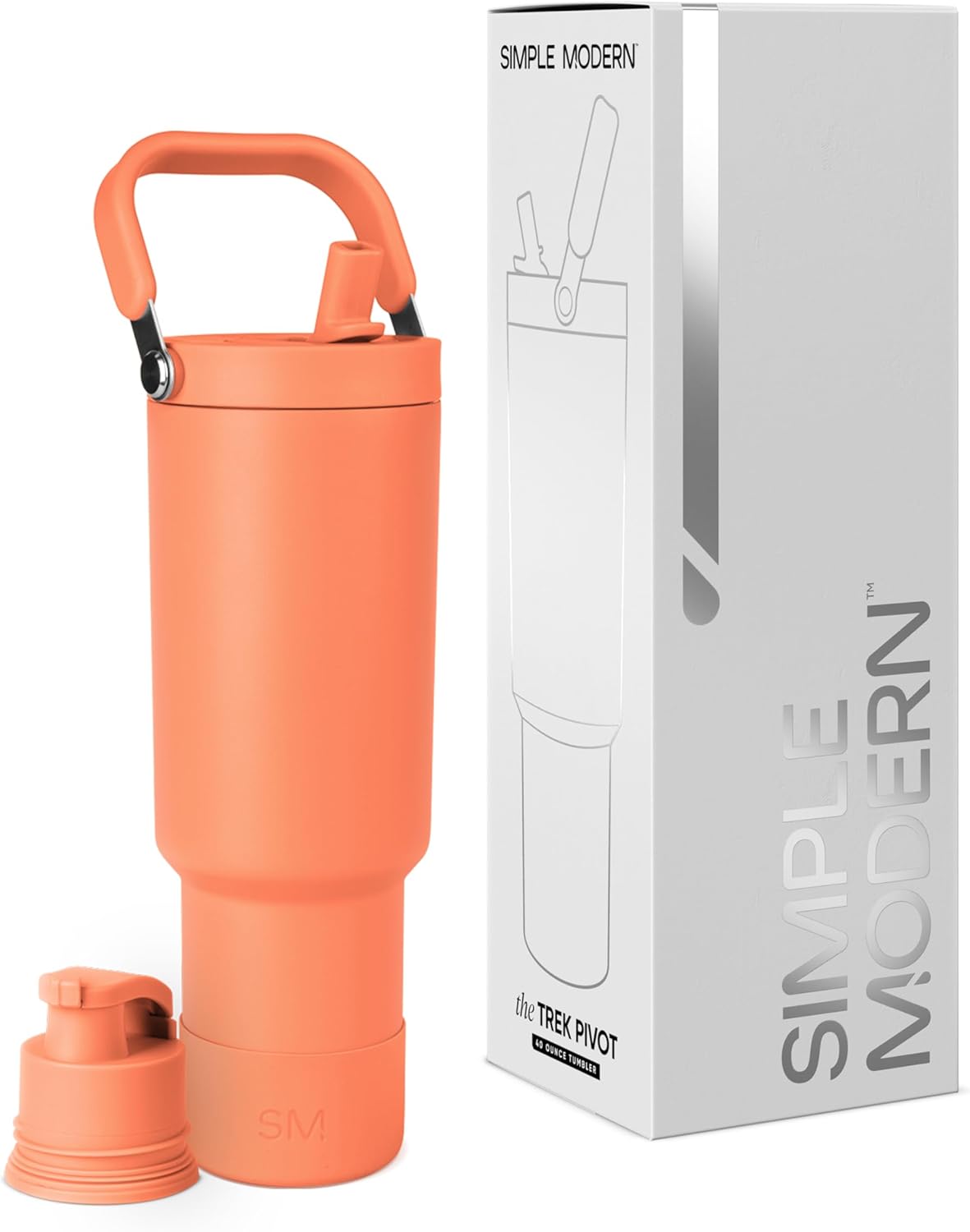 Simple Modern Trek Pivot | 40oz Flip Straw Tumbler with Handle | Water Bottle & Boot | Interchangeable Straw & Chug Lids | Insulated Stainless Steel Jug | Gym Sports Outdoors | Forest - Colors A