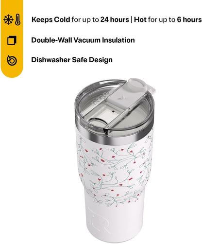 RTIC 20oz Essential Tumbler with Lid, Ceramic Lined, Insulated, Stainless Steel, Metal, Double Wall Vacuum-Insulation, Travel Cup for Iced Coffee, Tea, Hot and Cold Drink, Graphite