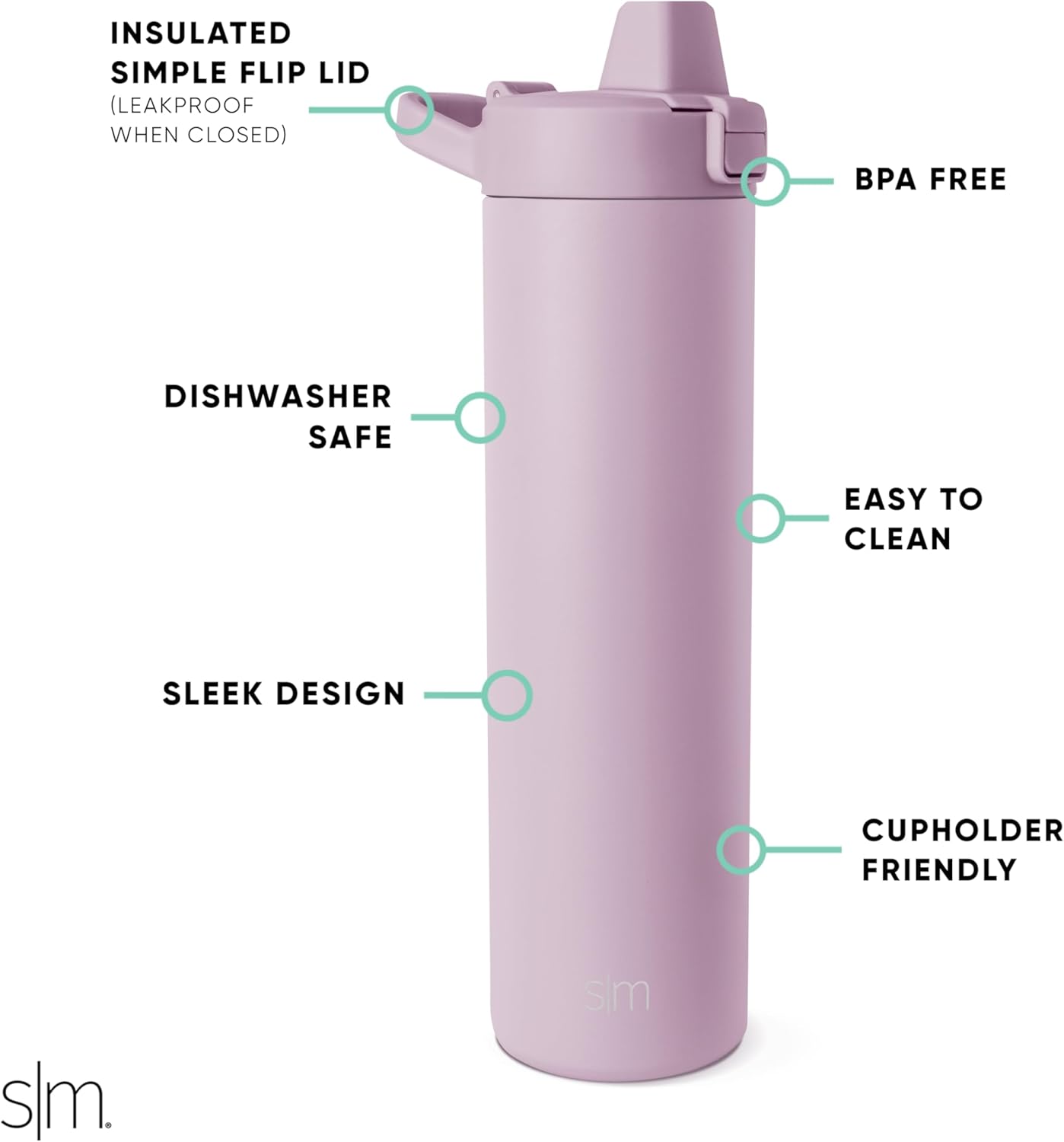 Simple Modern Filtered Water Bottle | Insulated Stainless-Steel Carbon Filter Travel Water Bottles | Reusable for Clean Drinking Water On The Go | 34oz, Sea Glass Sage