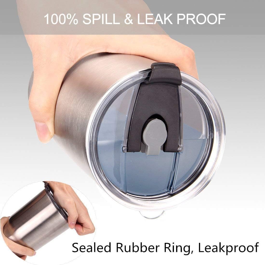Replacement Flip Lids for Stainless Steel Insulated Tumbler Travel Mug, Compatible w/YETI Rambler,Ozark Trail,Old Style Rtic and More (20 Oz, Black 1) (20 Oz, Black 2)