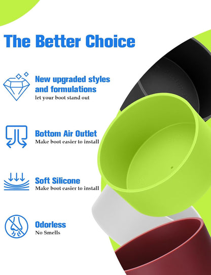 Mity rain 2PCS Silicone Boot for Owala Water Bottle 24 oz 32 oz, Anti-Slip Protective Sleeve Bottom Bumper Protector for FreeSip Stainless Steel Water Bottles Accessories