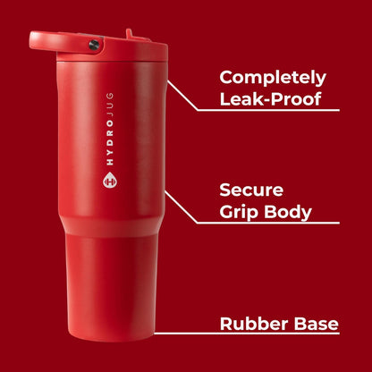 HydroJug Sport - Stainless Steel Tumbler with Straw, Vacuum Insulated, 40oz Leakproof Water Bottle, Ergonomic Design, Reusable, Dishwasher Safe, Rubber Base, Durable for Gym or Outdoors, Sage