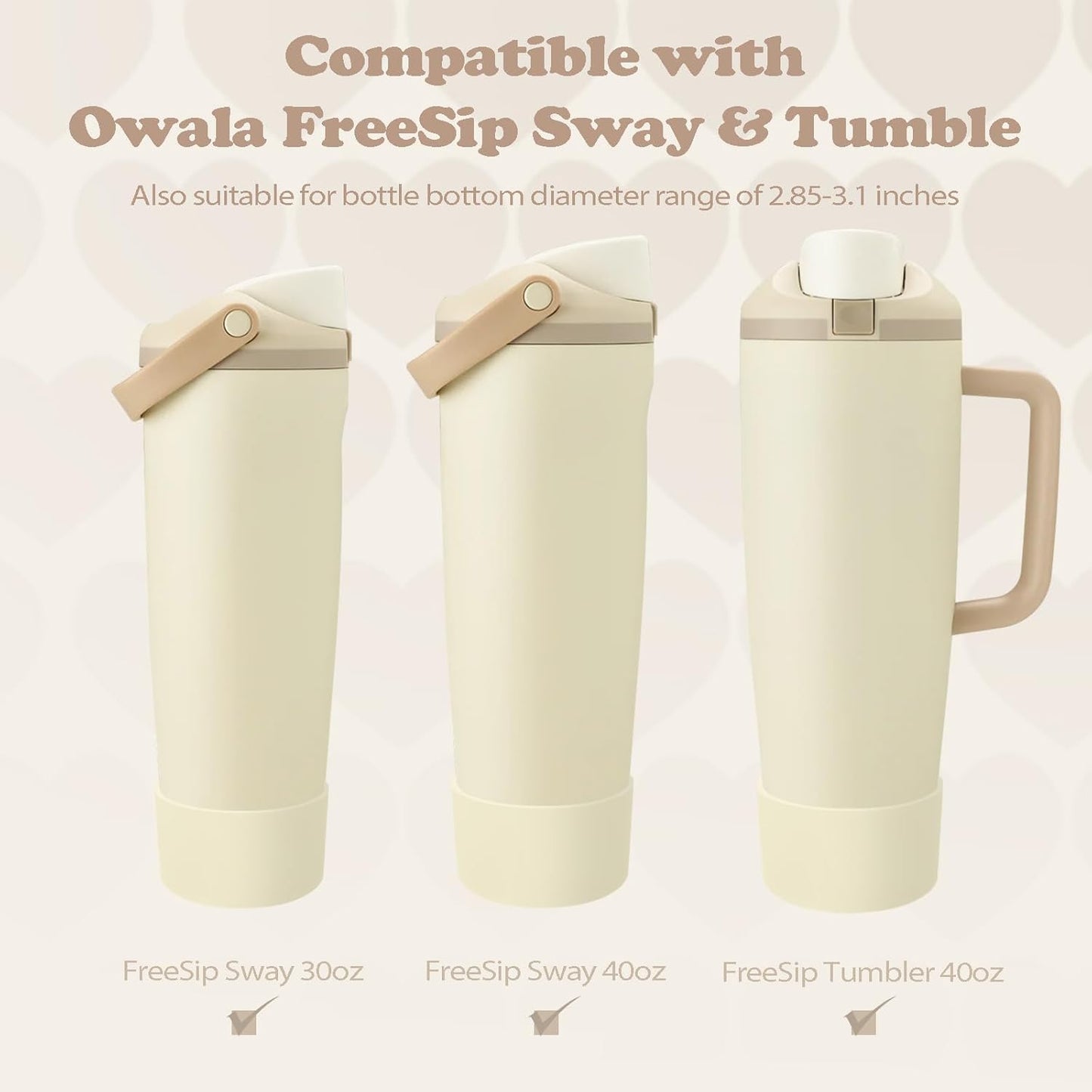 2PCS Silicone Boots for Owala 30oz & 40oz FreeSip Sway Bottles & Tumblers – Non-Slip, Scratch-Resistant, Stability Enhancer for Owala Accessories (Eucalyptus Green) - Colors B