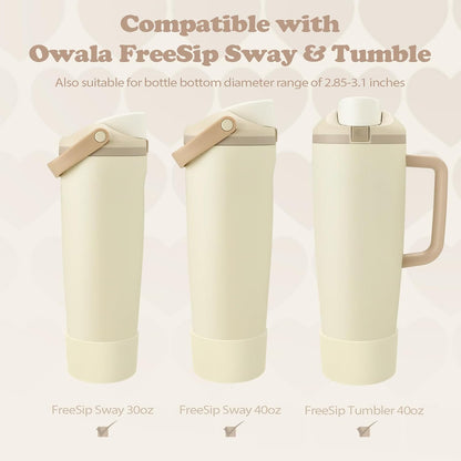 2PCS Silicone Boots for Owala 30oz & 40oz FreeSip Sway Bottles & Tumblers – Non-Slip, Scratch-Resistant, Stability Enhancer for Owala Accessories (Eucalyptus Green) - Colors B