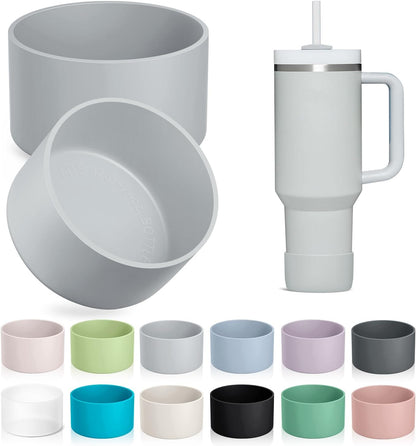 KTKUDY 2-Pack Silicone Boot for Stanley Tumbler 40 30 20 oz & Intended for Hydro Flask 12-24 oz - Cup Boot fit Select Yeti, Simple Modern, Owala Water Bottle - Bottom Cover Accessories Fit Stanley Cup