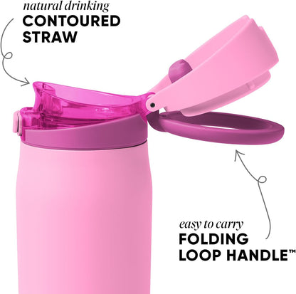Simple Modern Mesa Loop Water Bottle with Covered Straw and Handle | 24oz Cup Holder Friendly Insulated Stainless Steel Bottles for Travel, Sports and School | Iris Sage - Colors A