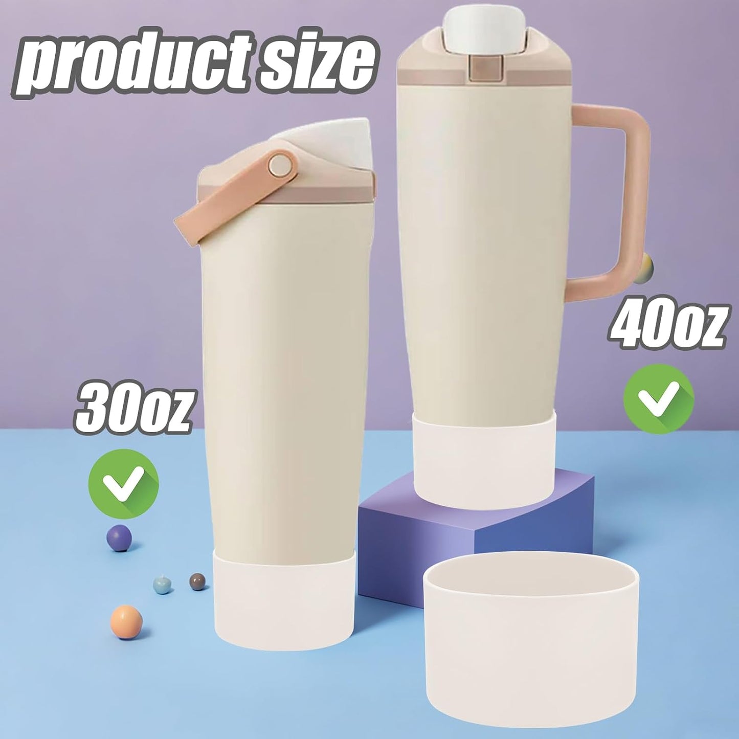 Mity rain 2PCS Protective Silicone Boots for Owala 30oz & 40oz FreeSip Sway Bottles & Tumblers - Accessories for owala, Enhances Stability & Prevents Scratches(Black Cherry)