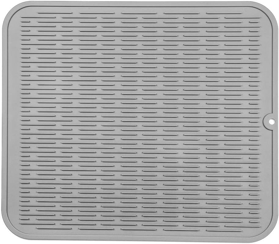 MicoYang Silicone Dish Drying Mat for Multiple Usage,Easy clean,Eco-friendly,Heat-resistant Silicone Mat for Kitchen Counter,Sink,Bar,Bottle,or Cup Green M 17 inches x 6 inches