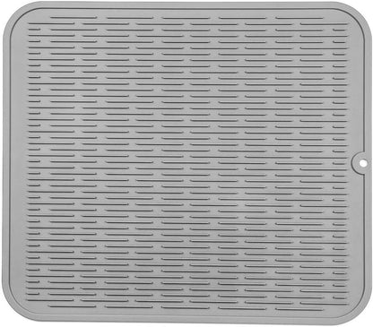 MicoYang Silicone Dish Drying Mat for Multiple Usage,Easy clean,Eco-friendly,Heat-resistant Silicone Mat for Kitchen Counter,Sink,Bar,Bottle,or Cup Green M 17 inches x 6 inches