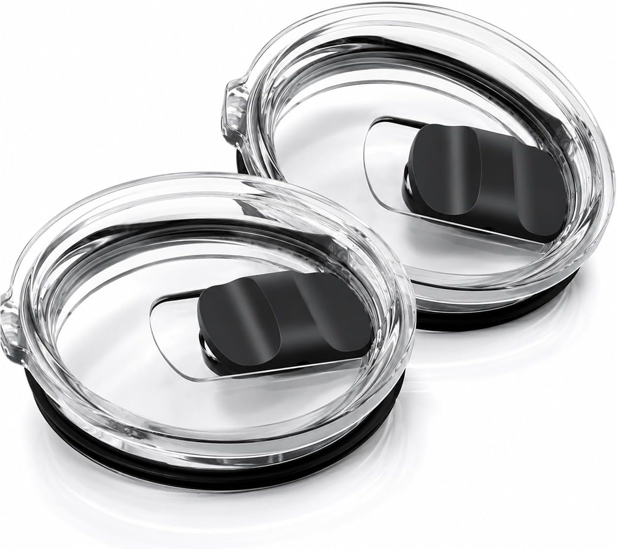 20 oz Tumbler Lids Compatible with YETI Rambler, 2 Pack Magnetic Slider Replacement Lids for 20 oz Tumbler, 10 oz Lowball, 10/24 oz Mug & 16 oz Pint, Spill-Resistant BPA-Free Cup Covers