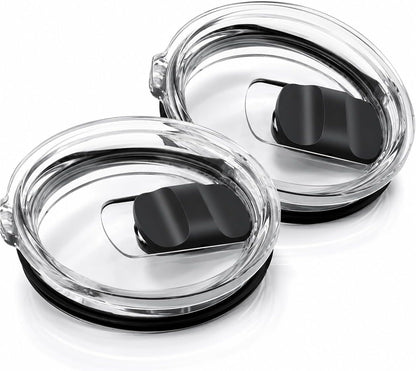 20 oz Tumbler Lids Compatible with YETI Rambler, 2 Pack Magnetic Slider Replacement Lids for 20 oz Tumbler, 10 oz Lowball, 10/24 oz Mug & 16 oz Pint, Spill-Resistant BPA-Free Cup Covers