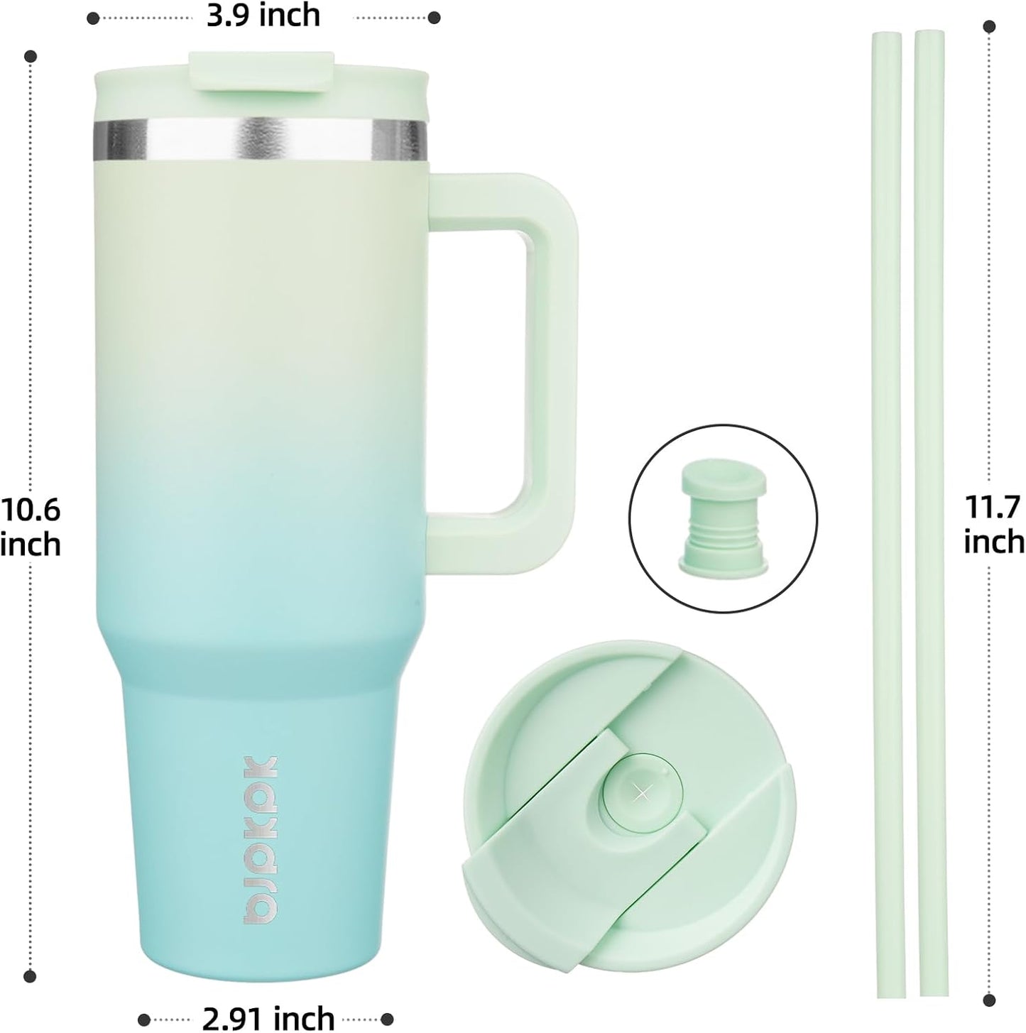 BJPKPK 30oz Stainless Steel Insulated Tumbler With Handle And Lid Straw Travel Coffee Mug Thermal Cup,Black