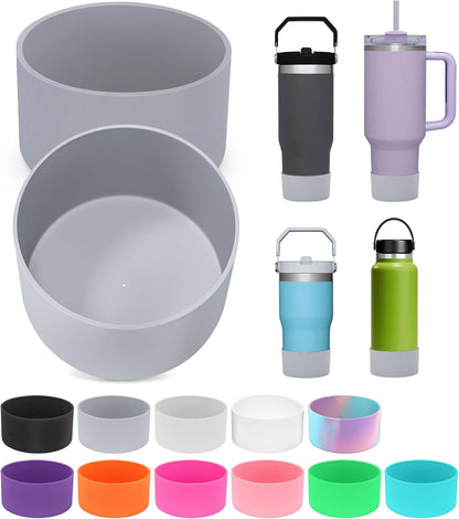 PICcircuit 2PCS for Stanley Boot, Silicone Bottom for Quencher Adventure 40oz 30oz IceFlow 20oz 30oz Bottle&for Hydroflask Tumbler 12-24oz for Stanley Cup Accessories Avoid Scratches&Noise
