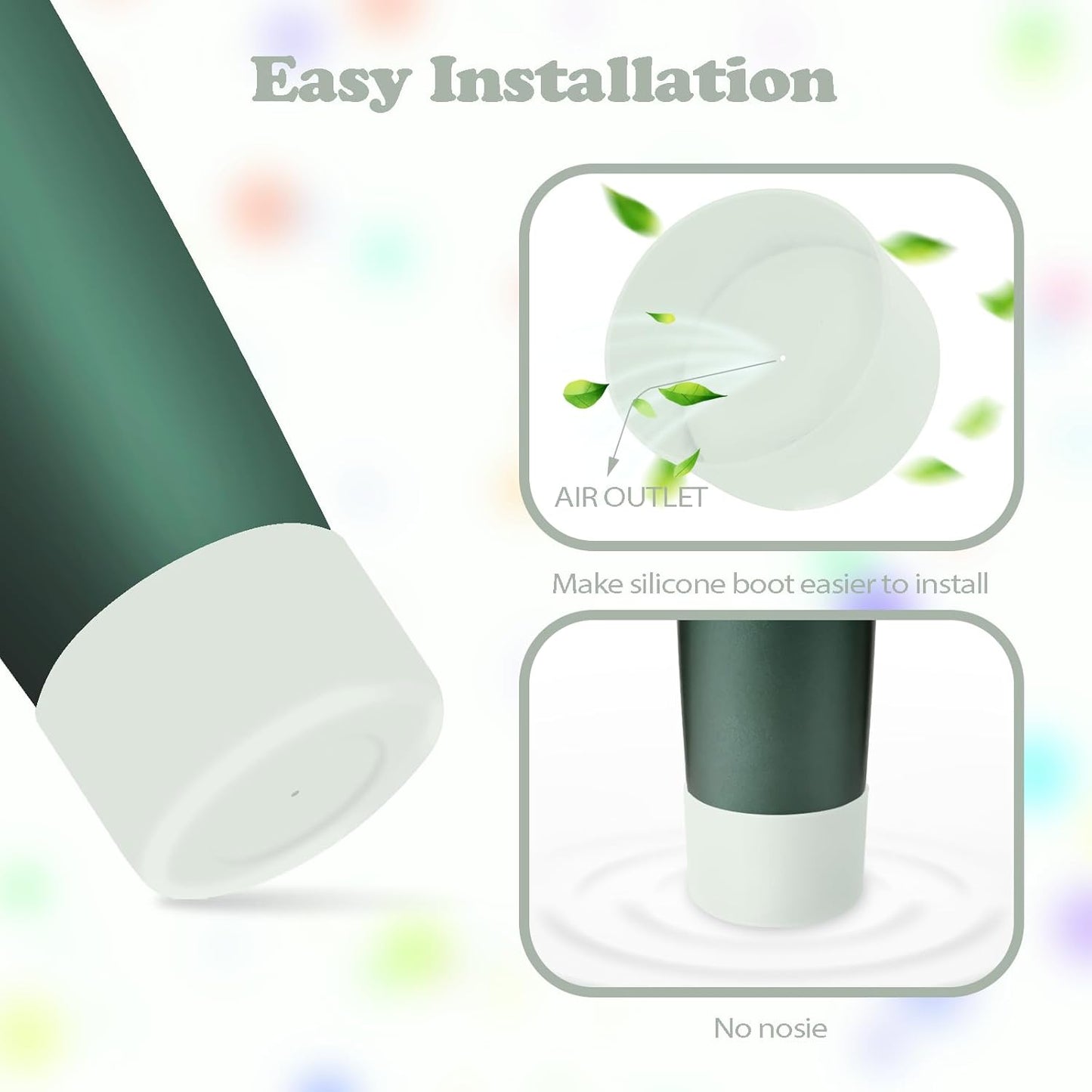2PCS Silicone Boots for Owala 30oz & 40oz FreeSip Sway Bottles & Tumblers – Non-Slip, Scratch-Resistant, Stability Enhancer for Owala Accessories (Eucalyptus Green) - Colors A