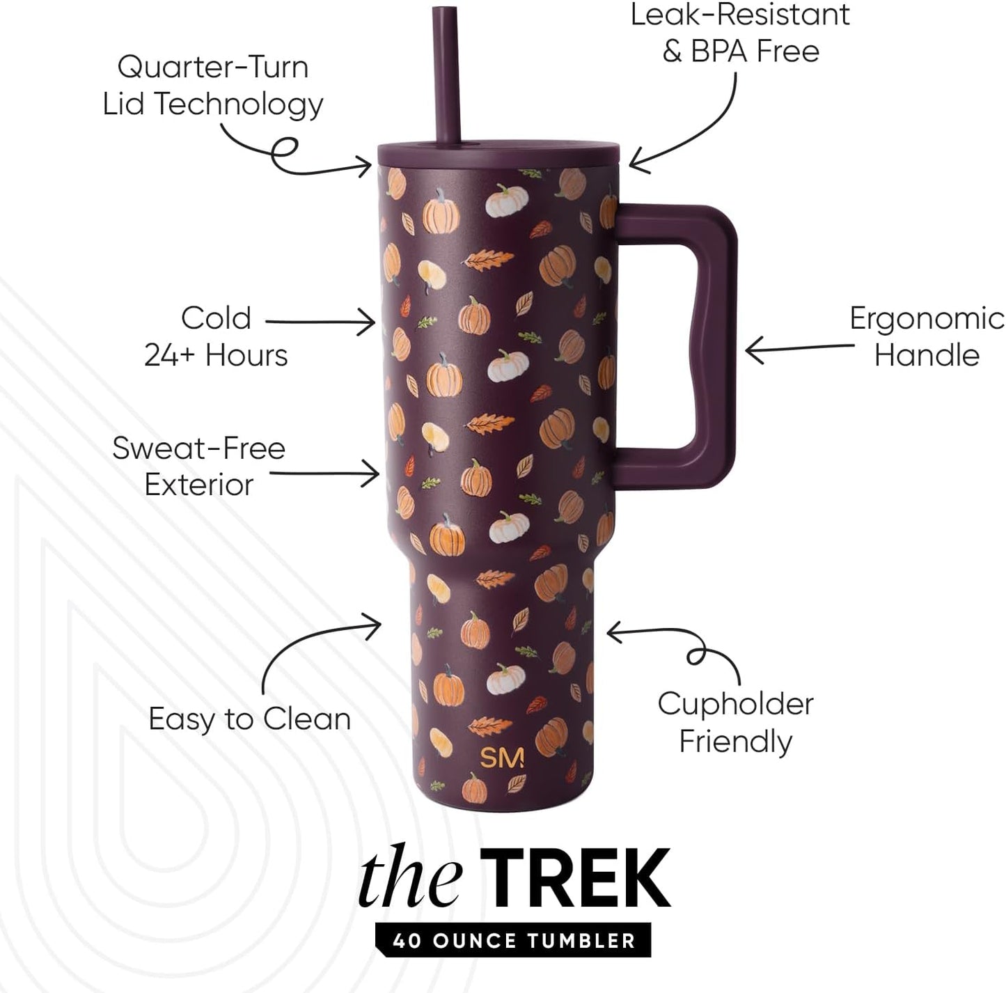 Simple Modern Halloween Signature Voyager | 16oz Travel Coffee Mug Tumbler with 360° Lid | Gifts for Women Men | Ceramic-Lined Insulated Stainless Steel Cold Brew Iced Coffee Cup | Spooky Mix