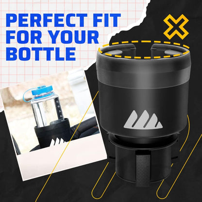 Integral Hydro Expander - Car Cup Holder Expander Organizer with Adjustable Base - Rubber Tabs Hold Most 32-40 oz Bottles and Large Cups