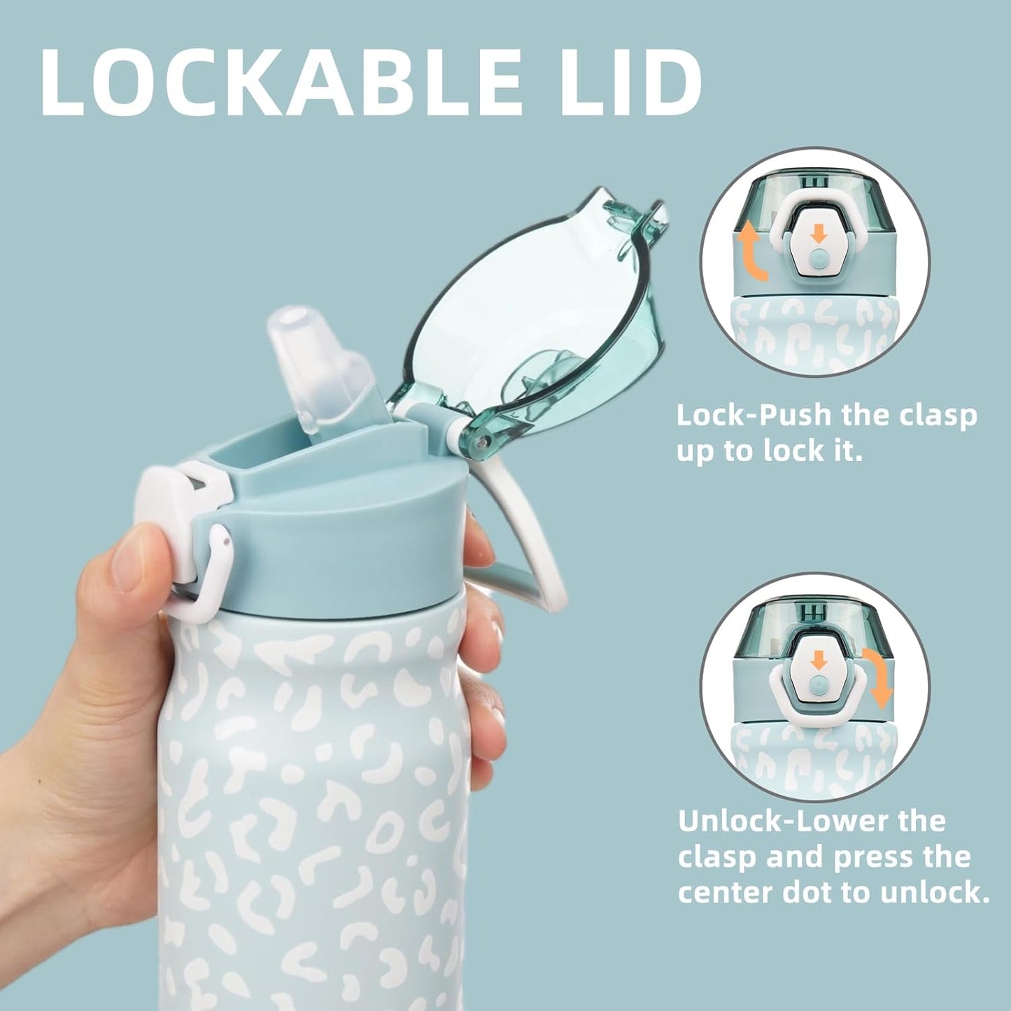 Konokyo 18 oz Insulated Water Bottle with Straw Lid, Stainless Steel Vacuum Sports Water Bottle, Leak-Proof Reusable Metal Flask with Carry Loop, BPA-Free Travel Bottle for Gym, School, Office