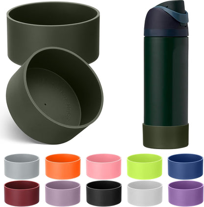 Mity rain 2PCS Silicone Boot for Owala Water Bottle 24 oz 32 oz, Anti-Slip Protective Sleeve Bottom Bumper Protector for FreeSip Stainless Steel Water Bottles Accessories