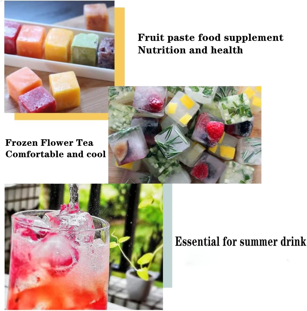 TAO CICADA Ice Cube Tray, 3 Pack Silicone Ice Cube Molds, Ice Cube Trays, Silicone Ice Trays, Easier to Release, BPA Free for Alcohol/Coffee/Beverages (Pink, Light blue, Purple)