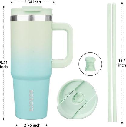 BJPKPK 30oz Stainless Steel Insulated Tumbler With Handle And Lid Straw Travel Coffee Mug Thermal Cup,Black