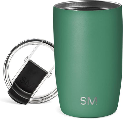 Simple Modern Voyager Tumbler with Flip Lid | Travel Coffee Mug | Insulated Stainless Steel Cold Brew Iced or Hot Coffee Cup | Gifts for Women Men Her Him | 16oz, Almond Birch