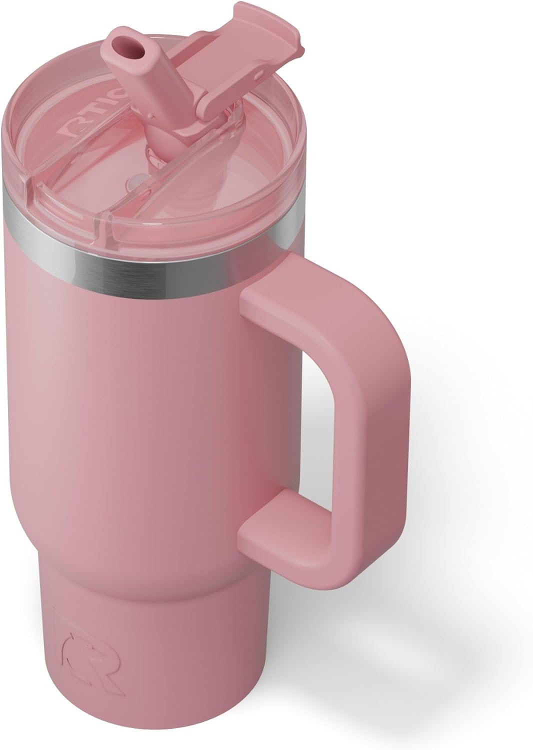 RTIC Little Road Trip Tumbler 16oz for Kids with Straw Lid and Handle, Ceramic Lined, Insulated Stainless Steel Travel Water Mug Cup, Leak-Proof, RTIC Ice Glitter