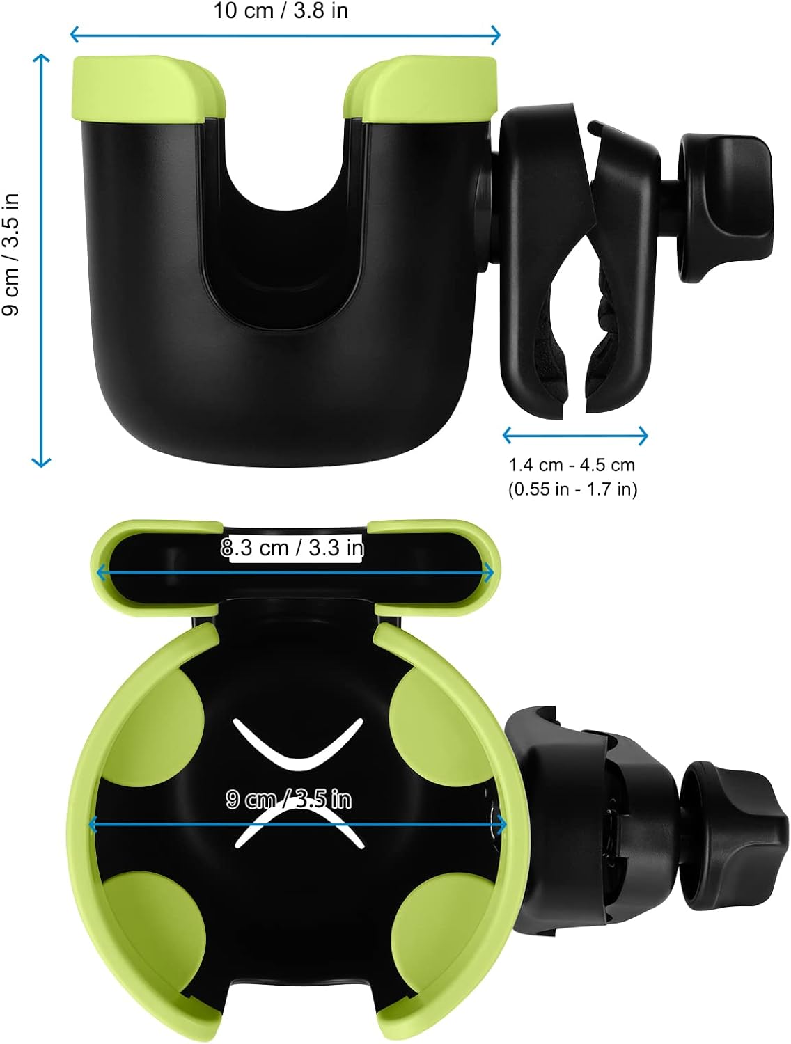 Accmor Stroller Cup Holder with Phone Holder, Bike Cup Holder, Universal Cup Holder for Uppababy Nuna Doona Strollers, 2-in-1 Cup Holder for Walker, Wheelchair, Scooter - Colors B