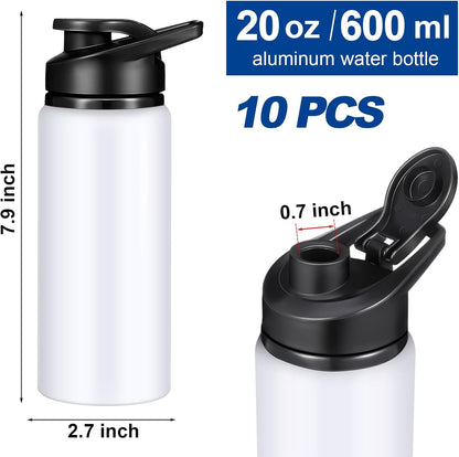 CHENGU Water Bottle Bulk 20 oz Aluminum Reusable Bottles Lightweight Snap Lid Water Cups Easy Carry Leak Proof Travel Tumbler for Gym Sports Camping Hiking Fishing