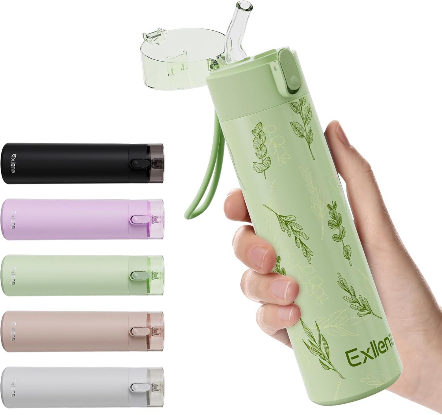 5oz Small Water Bottles with Straw, Mini Water Bottle with One-Hand Open Design, Leak-Proof Locking Lid for Hot&Cold Drinks, Small Travel Water Bottle - 100% Leakproof for School, Travel...(Mint)
