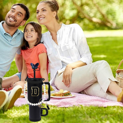 7pcs Cup Accessories for Stanley 30/40oz Tumbler, Handle Strap, Straw Cover, Silicone Boot, Letter Charm Stickers