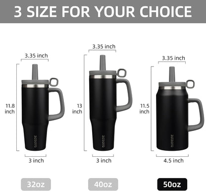 BJPKPK 50oz Insulated Tumbler with Handle Stainless Steel Travel Coffee Mug with Lid Reusable Large Water Bottle with Straw,Sky