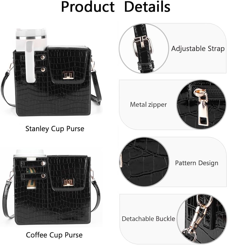Stanley Purse Cup Holder Bag- Outdoor Portable Crossbody Bag for Stanley Cup Tumbler Purse