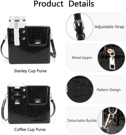 Stanley Purse Cup Holder Bag- Outdoor Portable Crossbody Bag for Stanley Cup Tumbler Purse