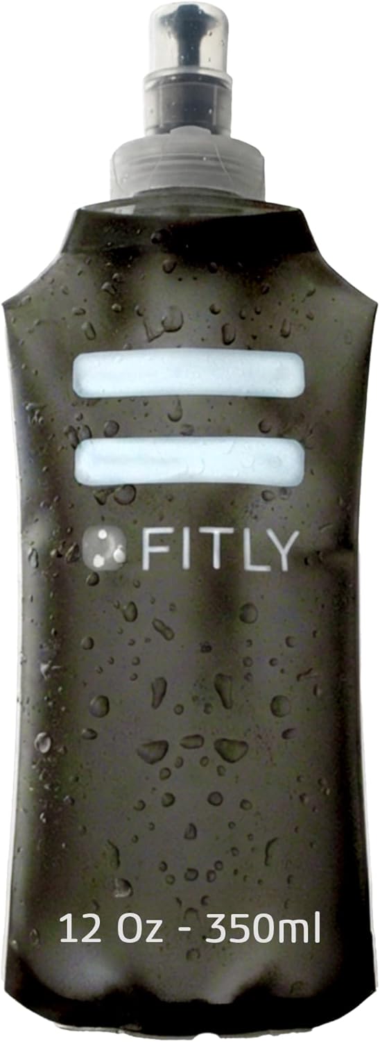 FITLY Soft Flask - Shrink As You Drink Soft Water Bottle for Hydration Pack - Folding Water Bottle Ideal for Running, Hiking, Cycling, Climbing & Rigorous Activity