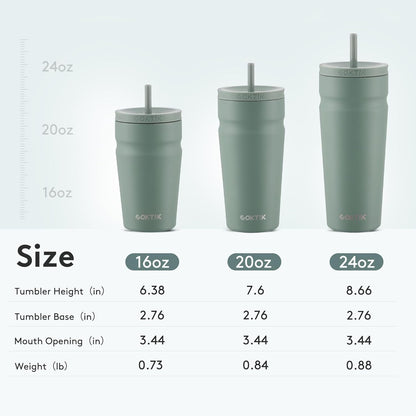 COKTIK 24oz Insulated Tumbler with Lid and Straw Iced Coffee Cup Reusable Stainless Steel Travel Mug Water Bottle Cupholder Friendly for Women Men Her Him (Blush)