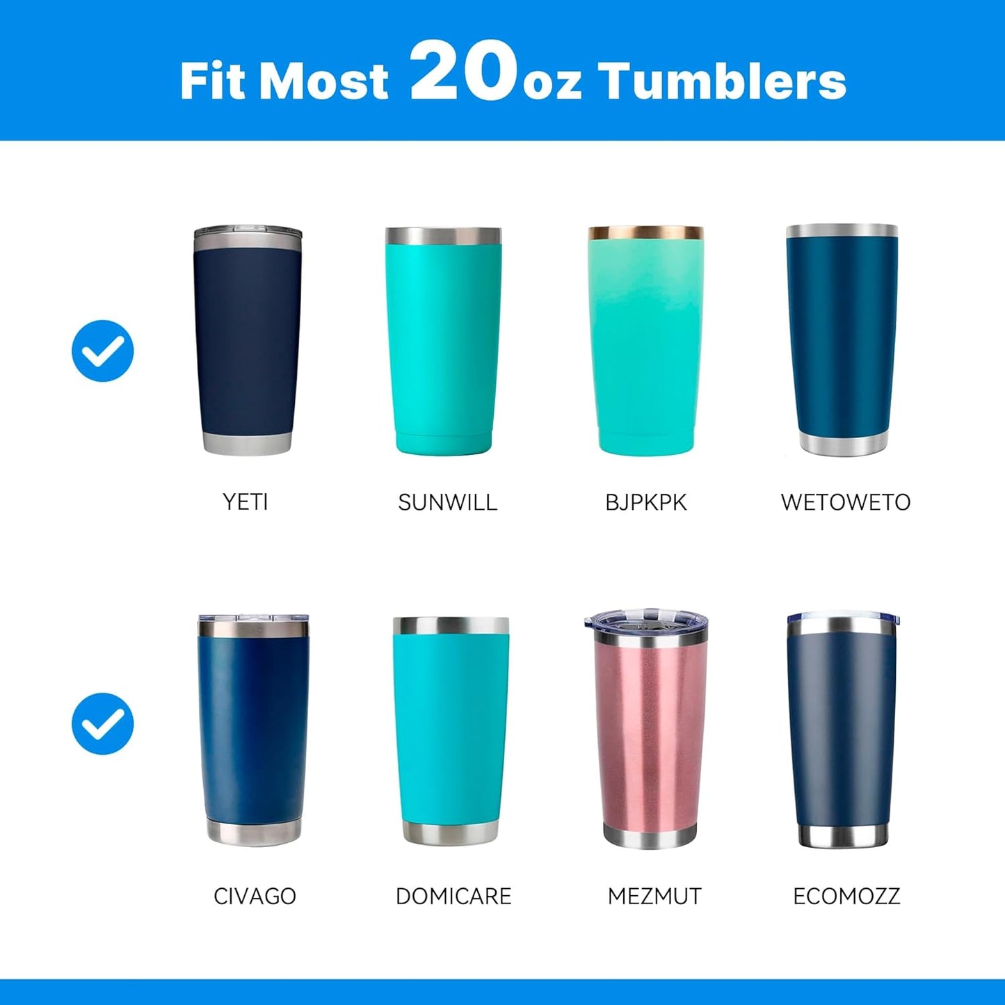 2 Pack 20oz Tumbler Lid, Replacement Tumbler Lid for 20oz YETI, SUNWILL, WETOWETO and More, Splash Resistant Lids, Covers for 20oz Tumbler, Cup