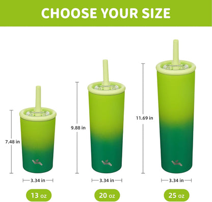 Konokyo 25oz Insulated Tumbler with Lid and Straw, Reusable Iced Coffee Cup with Lid, Travel Coffee Mug, BPA-Free, Leak-Proof and Durable, Oasis
