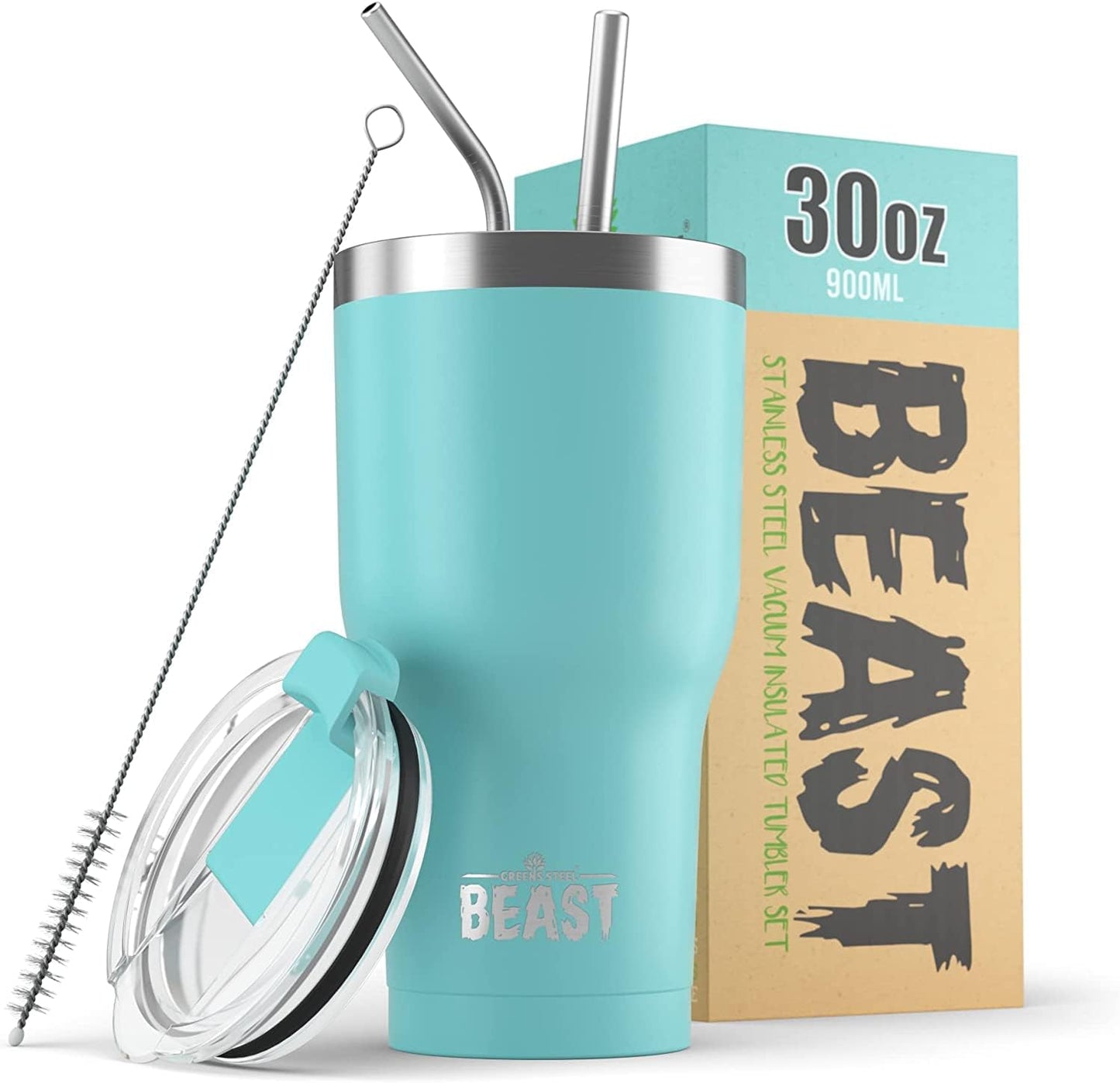 Beast 10 oz Tumbler Stainless Steel Vacuum Insulated Coffee Ice Cup Double Wall Travel Flask (Arctic White)