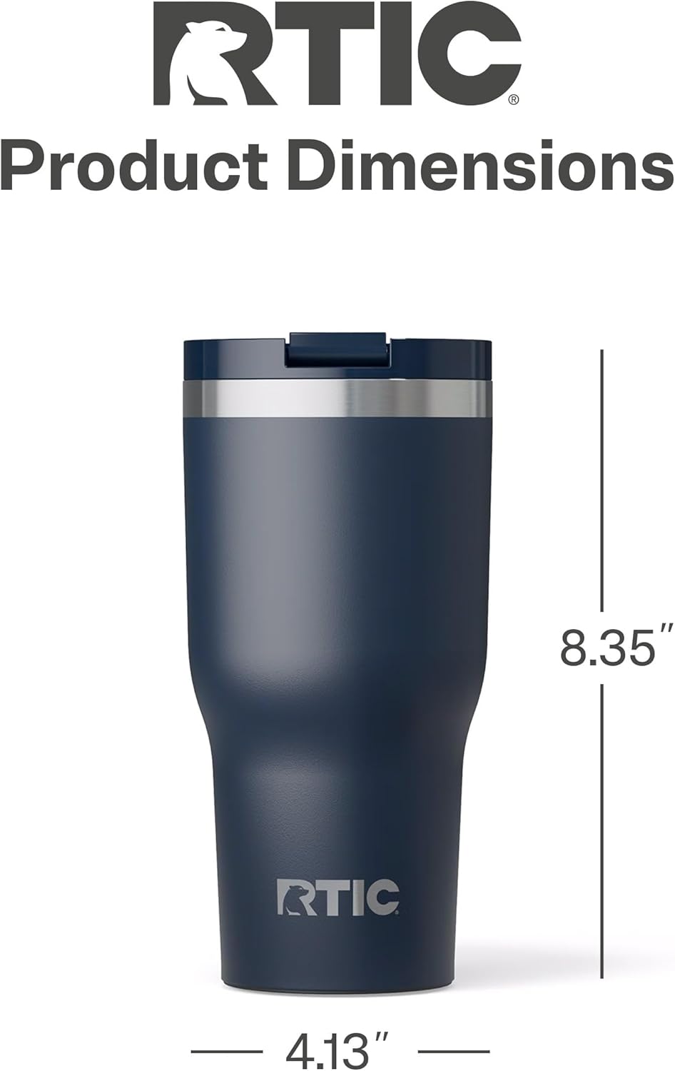 RTIC 20oz Essential Tumbler with Lid, Ceramic Lined, Insulated, Stainless Steel, Metal, Double Wall Vacuum-Insulation, Travel Cup for Iced Coffee, Tea, Hot and Cold Drink, Graphite