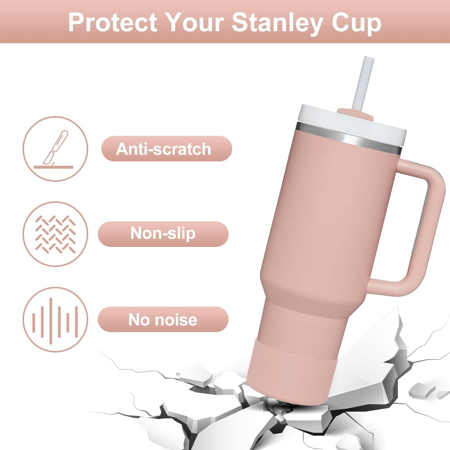 Affute Protective Silicone Boot for Stanley Quencher H2.0 40 30 20 oz & IceFlow Flip 30 20 oz, BPA Free Anti-Noise Anti-Scratch, Stanley Cup Protector Sleeve Cover Boot