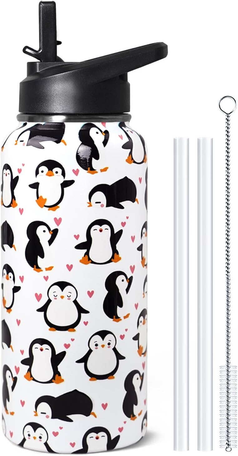 32 oz Pickleball Insulated Water Bottle with Straw - Pickleball Gym Hiking Sports Coffee Mug | Perfect Pickleball Gifts for Women, Pickleball Decor Accessories