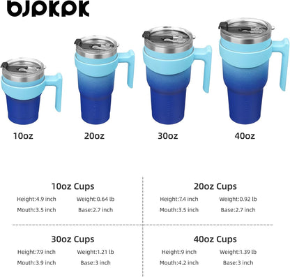 BJPKPK Tumbler With Handle And Straw Lid 40 oz Stainless Steel Insulated Coffee Tumbler Cups For Home, Office or Car,Turquoise