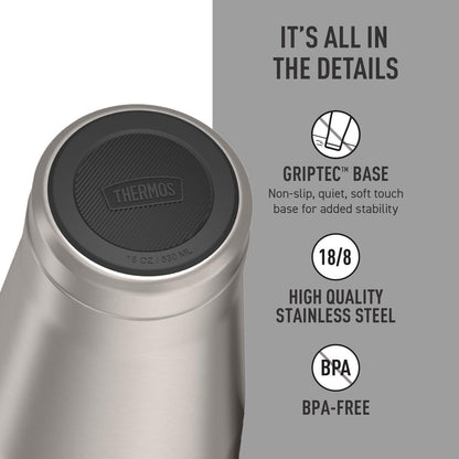 THERMOS ICON SERIES, Stainless Steel Tumbler with Slide Lock, 18 Ounce, Mystic Navy